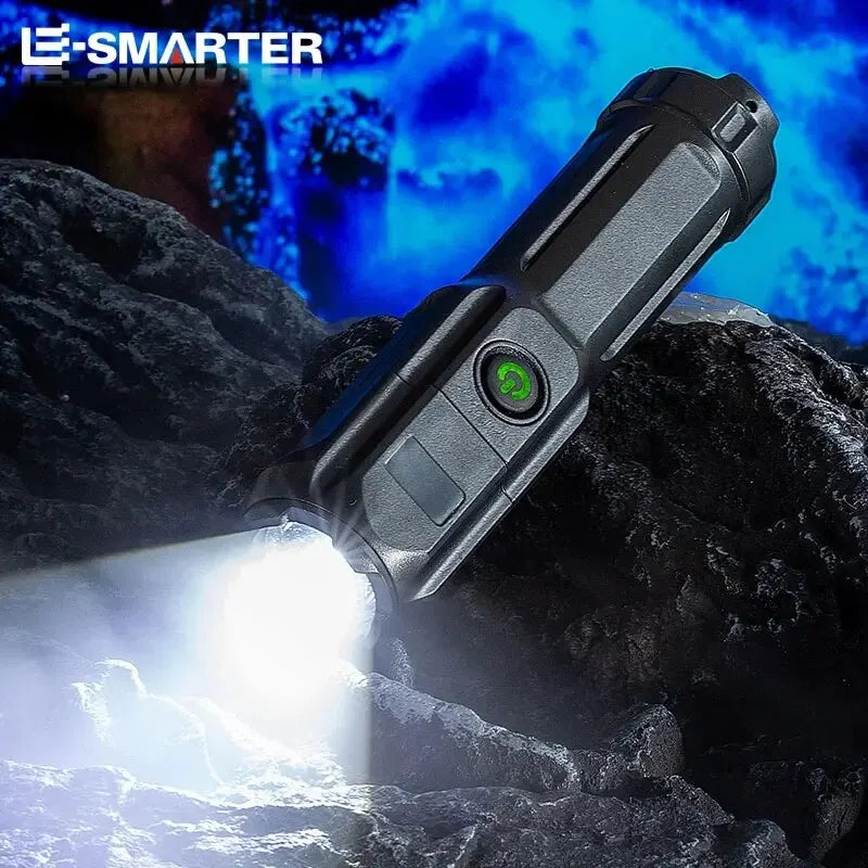 Telescopic Zoom Tactical Flashlights Rechargeable LED Torch 4 Lighting Modes