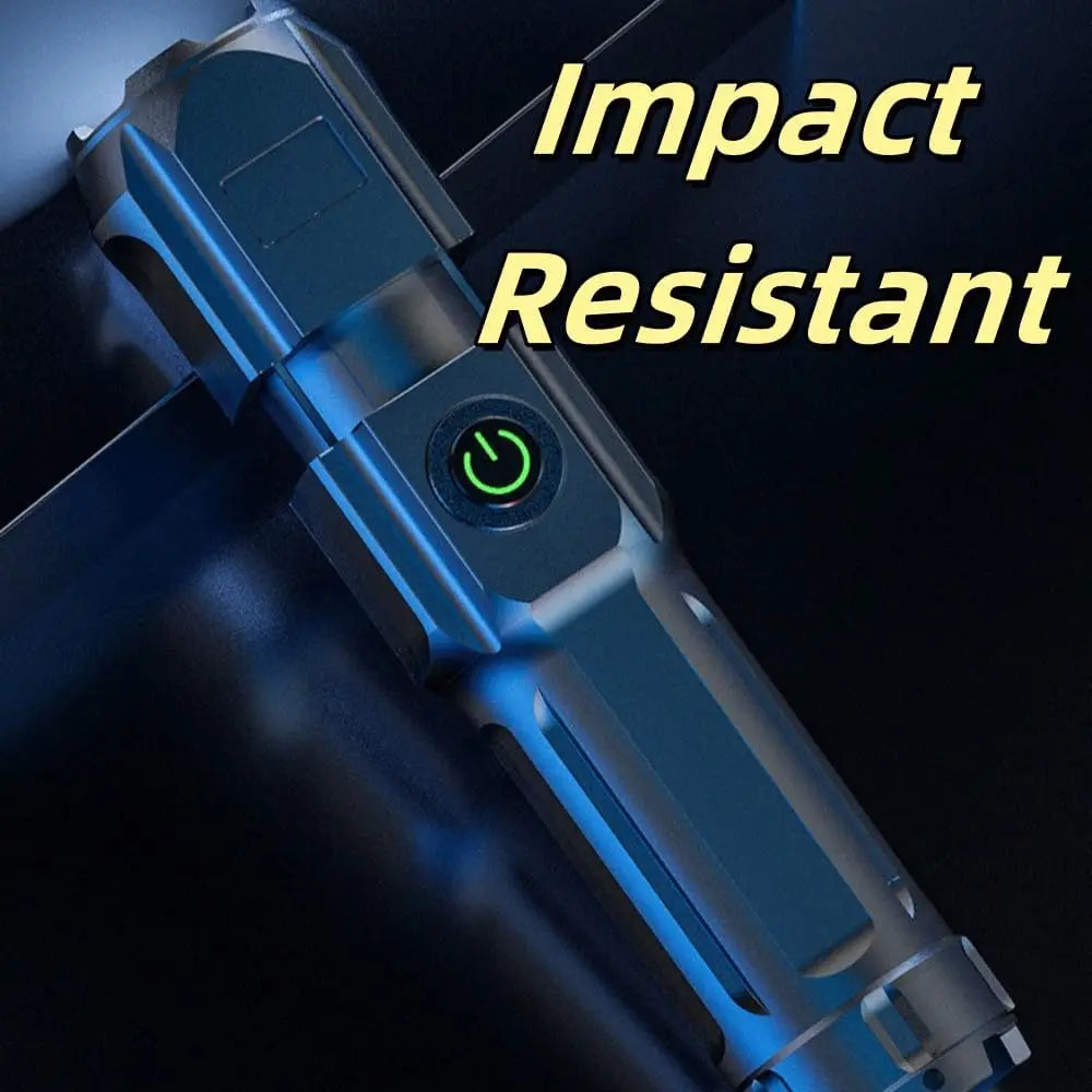 Telescopic Zoom Tactical Flashlights Rechargeable LED Torch 4 Lighting Modes