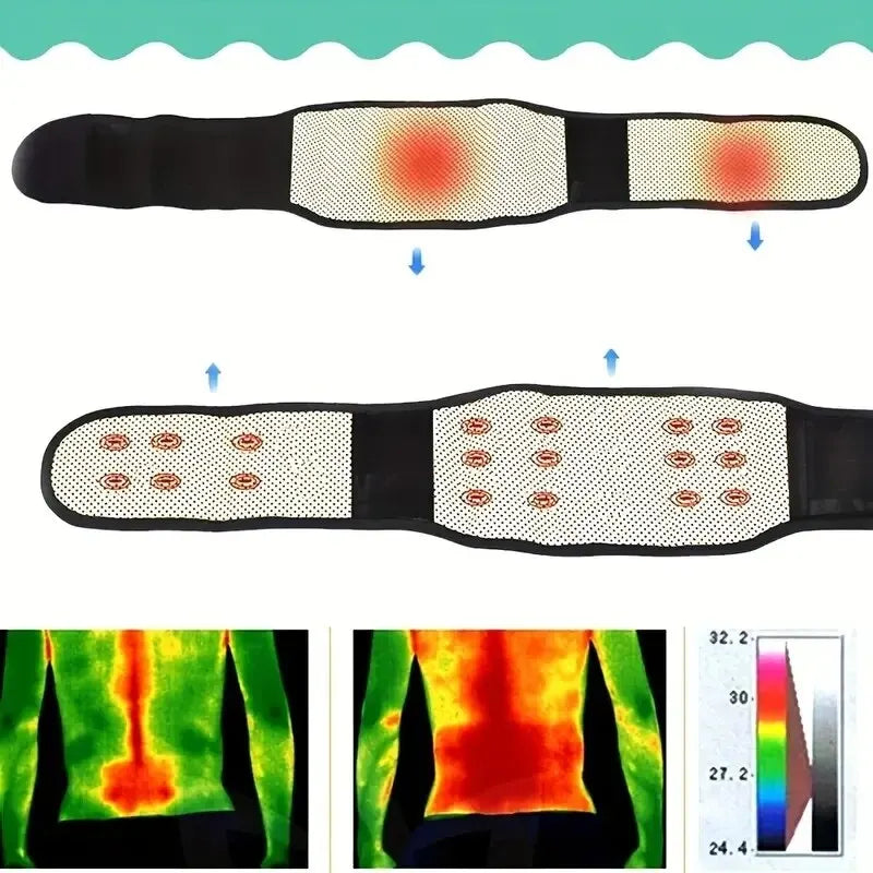1pc Adjustable Self-heating Magnetic Therapy Back And Waist Support Belt