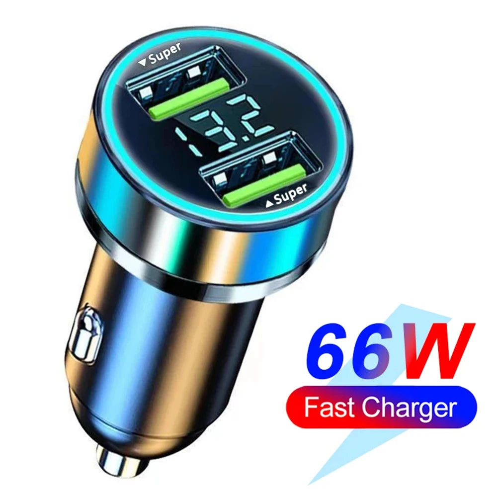 66-250W PD Car Charger QC3.0 Fast Charge One to Six Car Cigarette